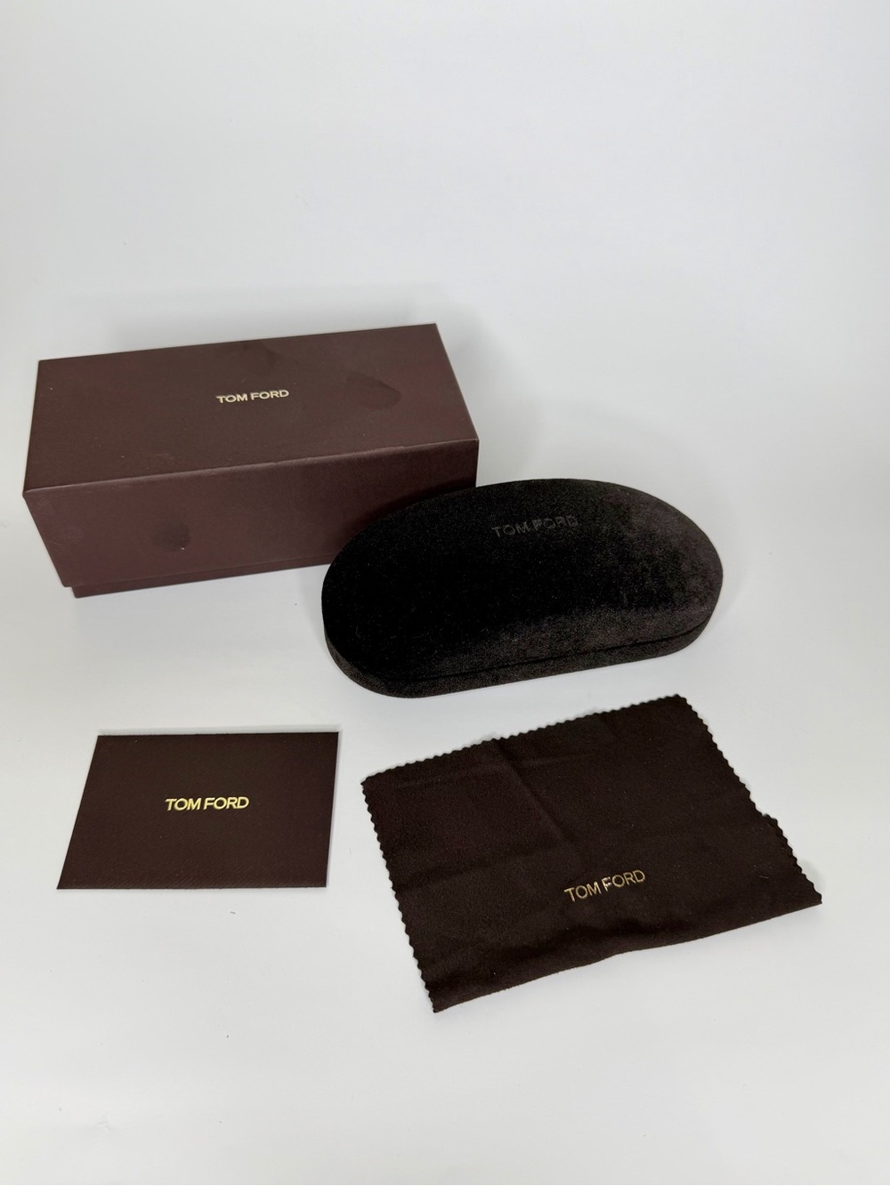 Tom Ford Brown Box with Black Velvet Sunglasses Case & Cloth